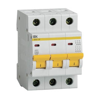 ВА47-29 3Р 25А/D 4.5кА IEK, Автоматичний вимикач